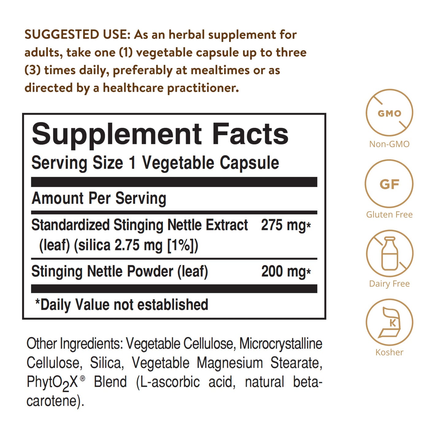 Solgar Nettle Leaf Extract Vegetable Capsules - Pack of 60 - Rich in Antioxidants - Vegan and Kosher
