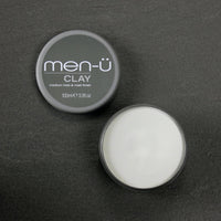 men-ü men-u hair CLAY 100ml, mens hair products – Great for matt, choppy and dishevelled styles. SIGNATURE WATERMELON FRAGRANCE - Mens hair wax w/medium hold & matt finish. Single walled 100ml styling puck