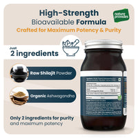 Ayurvedic Shilajit 1000mg & Organic Ashwagandha - 90 High Strength Caps, Fulvic Acid, Mineral Rich Supplement, Stress & Energy Support, Adaptogen, Vegan, GMO-Free, Made in UK by Nature Provides