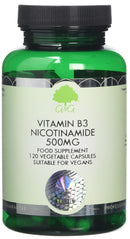 Vitamin B3 Nicotinamide 500mg | Non-Flush High Strength Vitamin B3 | 120 Vegan Capsules | G&G Vitamins