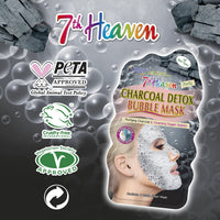7th Heaven Charcoal Detox Bubble Sheet Mask with Purifying Charcoal, Collected Star Anise and Cleansing Oxygen Bubbles for a Brighter Complexion - Ideal for All Skin Types