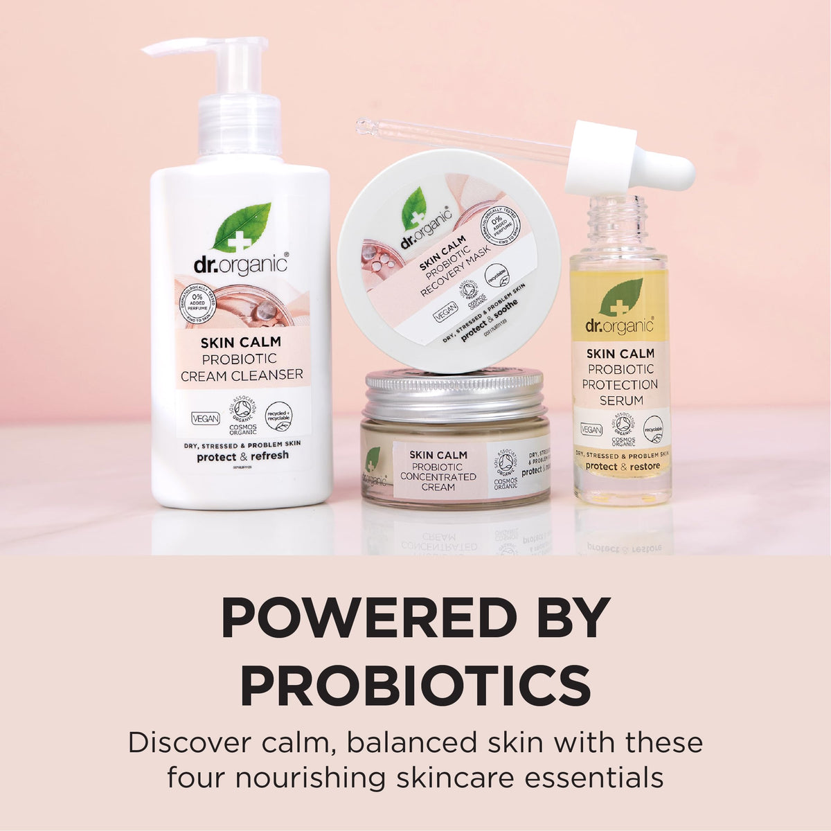 Dr. Organic Dr Organic - Skin Calm Probiotic Cream Cleanser - Women's & Men's Skincare - For Redness, Dry, Sensitive & Irritable Skin - Vegan, Cruelty, Paraben & SLS Free - 150ml - 1 Pack