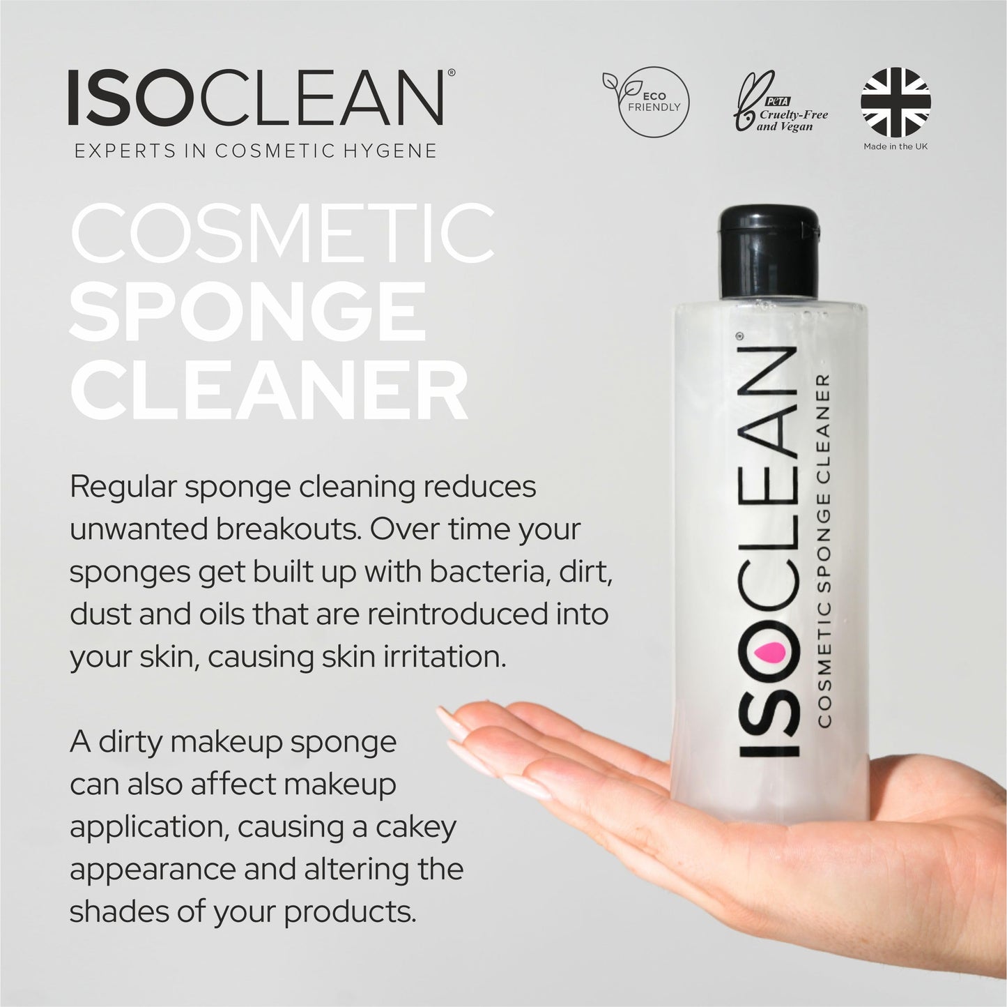 Isoclean ISOCLEAN Makeup Sponge Cleaner - 110ml - Vegan, Cruelty Free, Hygienic, Easy to Use & Long-Lasting, Professional Cosmetic Grade