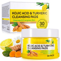 Generic Kojic Acid and Turmeric Pads,Turmeric kojic Acid Pads for Face, Turmeric and Kojic Acid Cleansing Pads,Turmeric Cleansing Pads for Dark spots, Exfoliating, Acne Scars (30 PCS)
