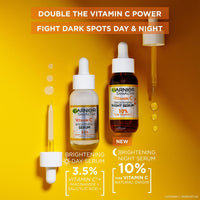 Garnier Vitamin C Day & Night Serum Gift Set for Face, Anti-Dark Spots & Brightening, For All Skin Types, Approved by Cruelty Free International