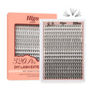 Higu clace 320PCS Lash Clusters D Curl 10D+20D 0.07/0.10mm 9-16mm DIY Individual Lashes Cluster Wispy Lash Clusters Matte Black Natural Look DIY Eyelashes at Home (10D+20D 0.07/0.10D-9-16MIX)