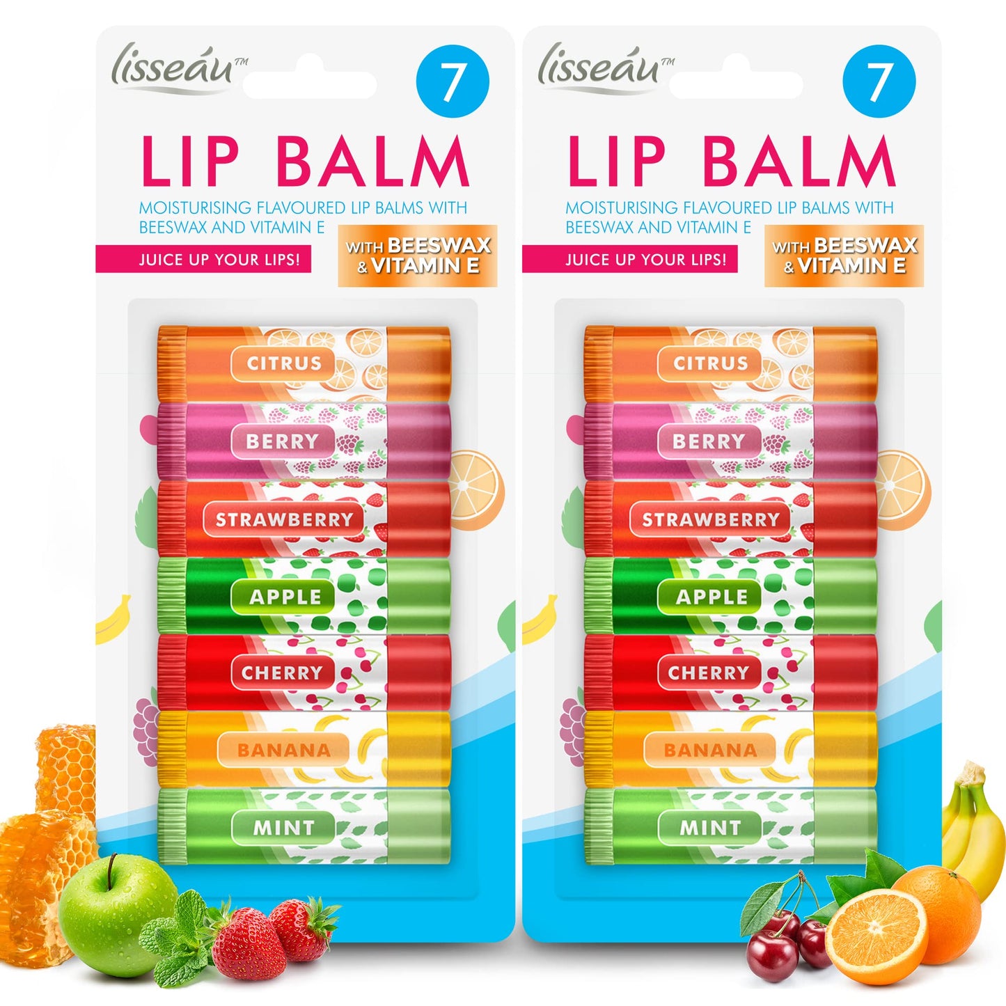 SOL 14pk Lip Balm Set | Flavoured Lip Balms with Beeswax and Vitamin E | Moisturising Lip Balm Multipack | Protect & Hydrate Beeswax Lip Balm Stick | Lip Balms | Lipbalm | Lip Moisturiser | Girls Lip Balm
