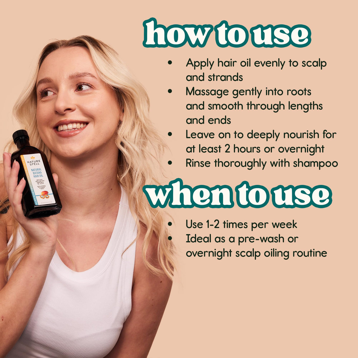 Nature Spell Batana Oil for Hair Growth, Pre-Diluted Scalp Oil, Vegan,150ml