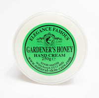 Gardeners Honey Hand Cream 250g as Recommended by BBC Gardeners World 2023 Made by Elegance Natural Skin Care Multi Award Winning. Replenishing handcream for Dry Rough Working Hands and Split Fingers.