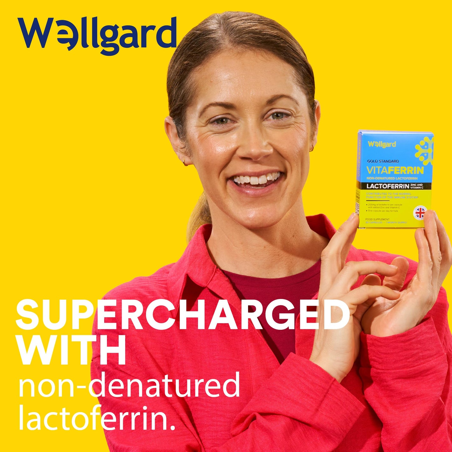 Wellgard Vitaferrin – Triple Action Immune Supplement Colostrum Lactoferrin, Zinc & Vitamin C, Immunity Supplement, 30 Capsules