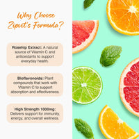 Zipvit Vitamin C 1000mg, 180 High Strength Vitamin C Tablets with Rosehip & Bioflavonoids, Vegan VIT C Supplement, Supports The Immune System and Reduction of Tiredness and Fatigue
