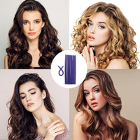 JEOPKO 10 Pcs Flexible Curling Rods, Flexi Rods for Hair, Twist Foam Hair Rollers Soft Foam No Heat Hair Rods Rollers Curlers for Women Girls Long and Short Hair (Purple)