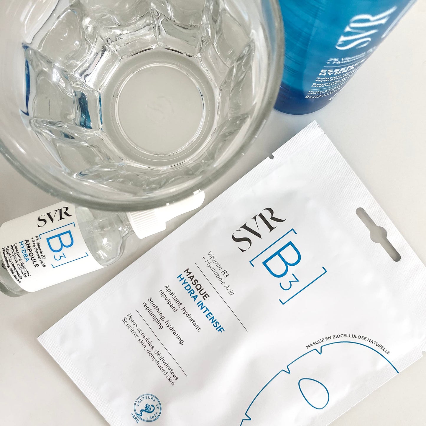 SVR [B3] Hydra Intensive Replenishing Bio-Cellulose Sheet Mask x1. 24hr Hydration Plumps + Soothes All Skin-types via Niacinamide, Vitamin B3, Hyaluronic Acid. Primes + Rebalances Post Cleanse 150ml