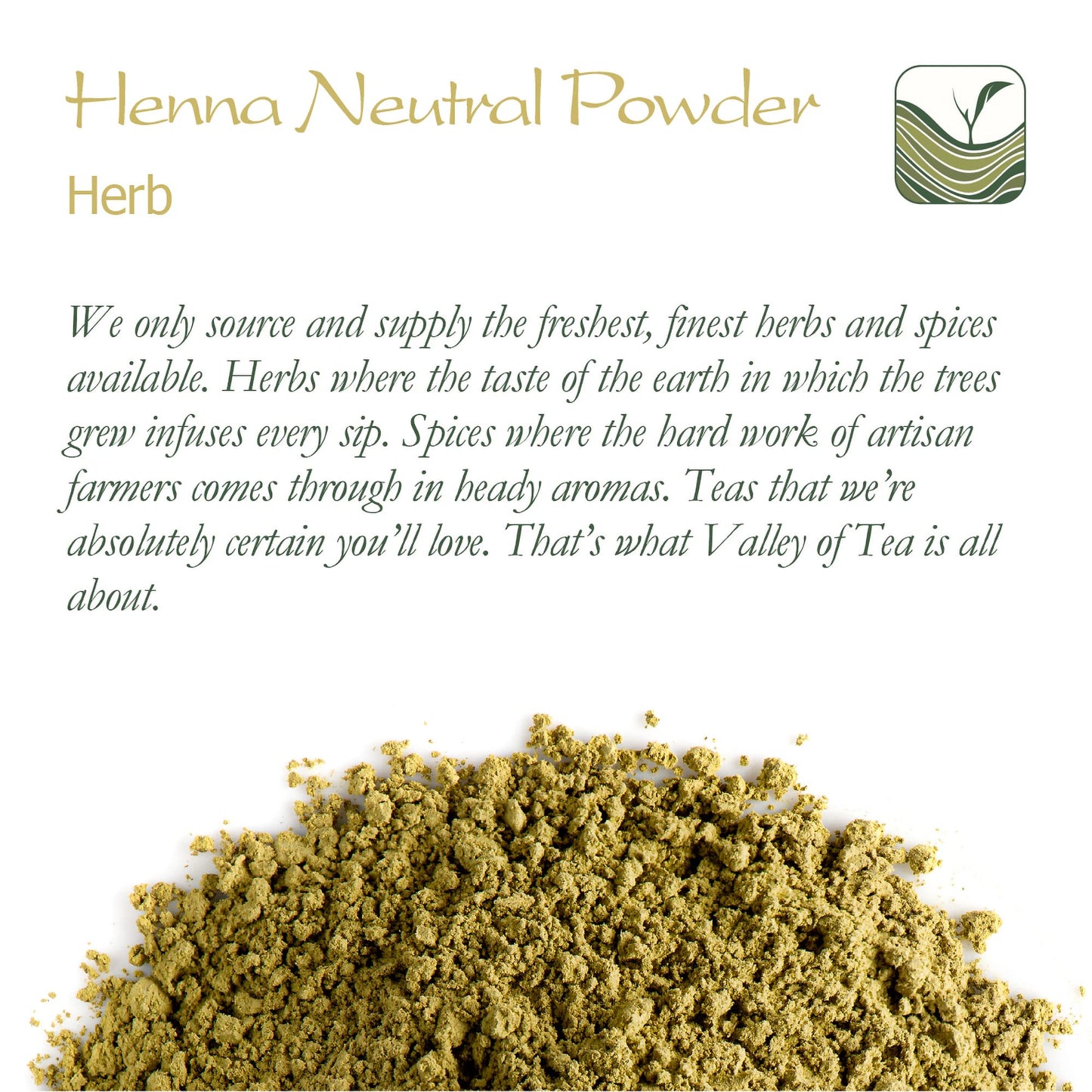 Valley of Tea Henna Organic Powder For Hair