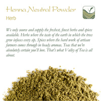 Valley of Tea Henna Organic Powder For Hair