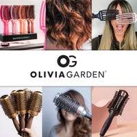 Olivia Garden Fingerbrush Combo Medium - Styling Hair Brush for Dry & Detangled Medium Hair - Curved Head Scalp Massage - Boar & Nylon Bristles for Natural Shine - Fine, Medium & Thick Hair - Black