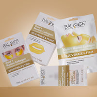 Balance Active Formula Gold & Marine Collagen Hydrogel Under Eye Masks (3 pack) Instantly Cool, Refresh & Revive Tired-Looking Eyes. Cruelty Free.