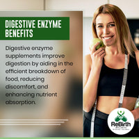 REBIRTH WELLNESS BE YOURSELF | ONLY BETTER Digestive Enzyme Supplements - 120 Tablets for Optimal Gut Health - Contains DigeZyme, Lactase, Protease - Promotes Healthy Digestion, Essential Digestive Enzymes - UK Made, Vegan