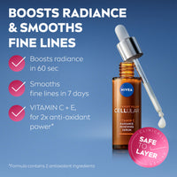 NIVEA Cellular Expert Filler Vitamin C Radiance Renewing Serum (30ml), Anti-Ageing Vitamin C Serum to Smooth Fine Lines and Wrinkles, Face Serum that Protects Against Sun Damage and Pollution