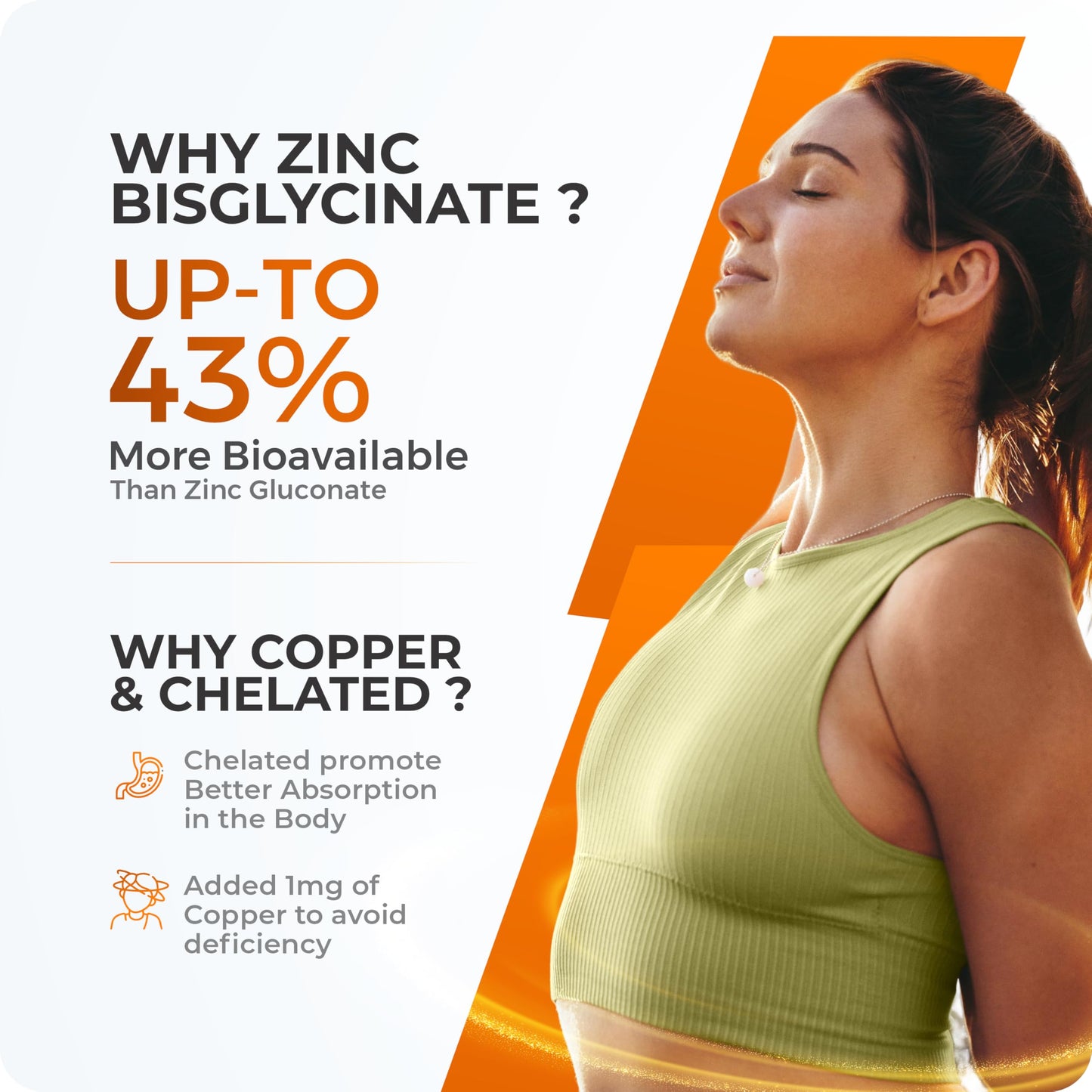 Zinc Bisglycinate 25mg with Copper, 6 Months Supply - Fully Chelated, Contributes Towards Immunity Support, Bones, Hair, Skin & Nails, Suitable for Vegans, Made in The UK