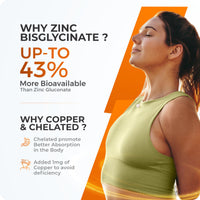 Zinc Bisglycinate 25mg with Copper, 6 Months Supply - Fully Chelated, Contributes Towards Immunity Support, Bones, Hair, Skin & Nails, Suitable for Vegans, Made in The UK