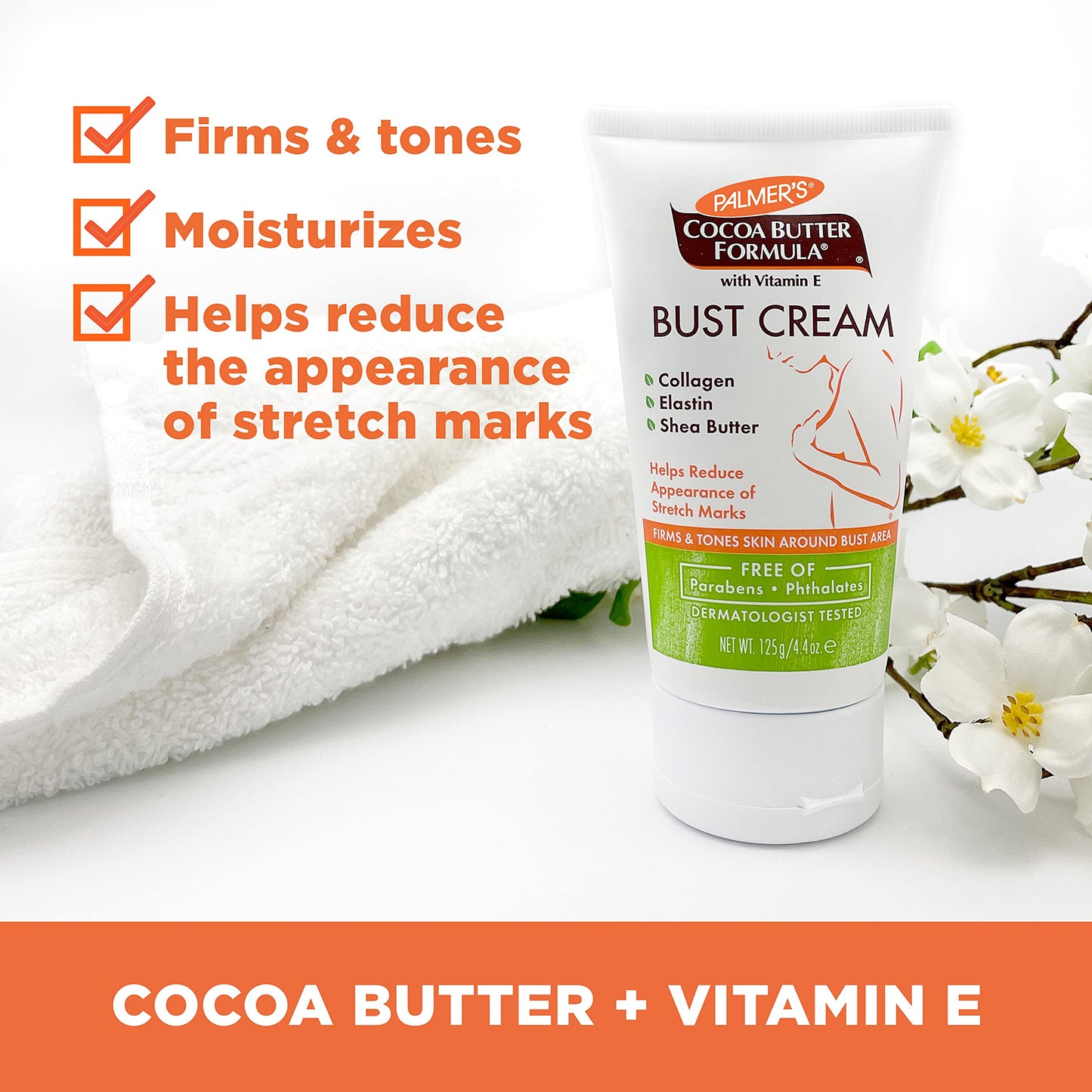 Palmers Cocoa Butter Bust Cream Tube, 125 g