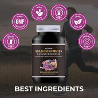 Fraction One Irish SEA Moss Gummies | 120 Gummies | HIGH Strength | 6000MG | Advanced Complex | Irish SEA Moss | Burdock Root | BLADDERWRACK | Potassium Iodine |Sugar Free | 60 Servings | 2 Months Supply | Vegan