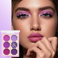 LYNTYAOU Purple Eyeshadow Palette, Pink Make-Up Palettes Shimmer Eye Shadow, Highly Pigmented Matte Shimmering Make up Set, 6 Colour Waterproof Longlasting Eye Shadow Palette