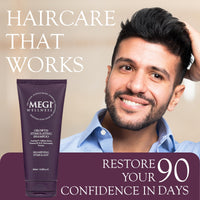 MEGI Wellness Hair Growth Shampoo for Thinning Hair 200ml – DHT Blocker for Women & Men – Caffeine, Biotin & AnaGain™ – Minoxidil Alternative for Hair Growth – Sulphate-Free, Colour Safe, Vegan