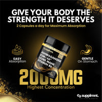 supplmnt. Ashwagandha KSM-66, Lions Mane & Vitamin B6 Capsules - High Strength 2000mg KSM-66 Ashwaghandha Root Extract & Lions Mane Mushroom with Vitamin B6 2-120 Vegan Capsules with Black Pepper - 2 Months