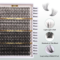 Lanciley Cluster Lashes 320PCS Volume Individual Eyelashes 30D+40D+80D+100D Lash Extension Kit 12-20MM Natural Lash Clusters DIY Eyelash Extension Kit with Lash Bond and Seal Lash Tweezers-30+40+80+100D