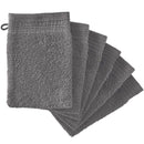 Adore Home 6 x Premium Quality Wash Mitts Absorbent Flannel Glove Face Mitt Body Scrub, Anthracite Grey