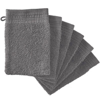 Adore Home 6 x Premium Quality Wash Mitts Absorbent Flannel Glove Face Mitt Body Scrub, Anthracite Grey