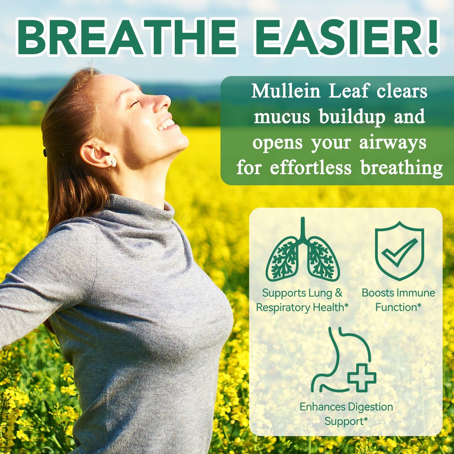 XAYGHE Mullein Gummies 2000mg for Lungs -Mullein Leaf Extract for Lungs Cleanse & Detox, Respiratory Health Gummies, Digestive Support, Immune Booster 60 Count