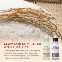 Lumiter Peel Shot Glow Rice Ampoule Duo, Face Exfoliator Rice Toner, Gentle Exfoliating Face Scrub for Blackhead Remover Dead Skin, Refines Pores, Radiant Complexion, AHA + BHA, Niacinamide, 80ml*2
