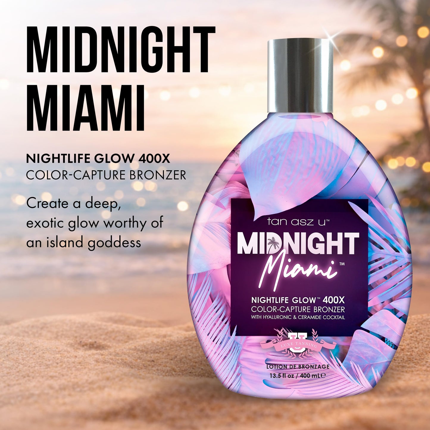 Tan Incorporated Tan Asz U Midnight Miami 400x Colour-Capture Bronzer Tanning Lotion 13.5oz