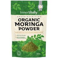 Organic Moringa Powder, Premium Certified Organic Pure Moringa 300g. Rich in Essential Vitamins & Minerals by Inner Vitality