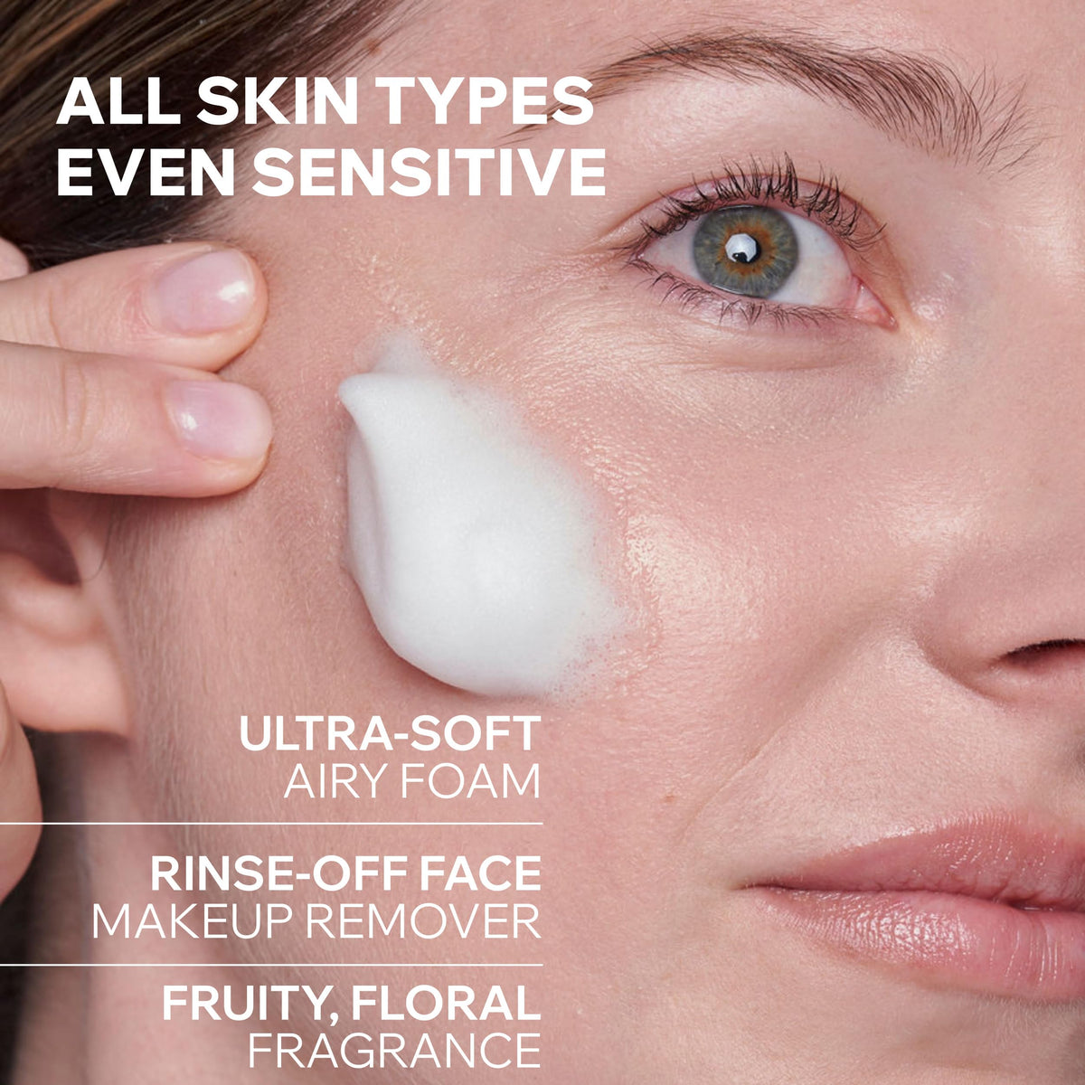 Uriage Face Cleanser & Make-Up Remover 150ml - Ultra-Soft Airy Foam, Rinse-Off Cleanser - Perfectly Removes Make-Up, Leaves Skin Soft - Floral Fragrance - Soap-Free, Physiological Ph