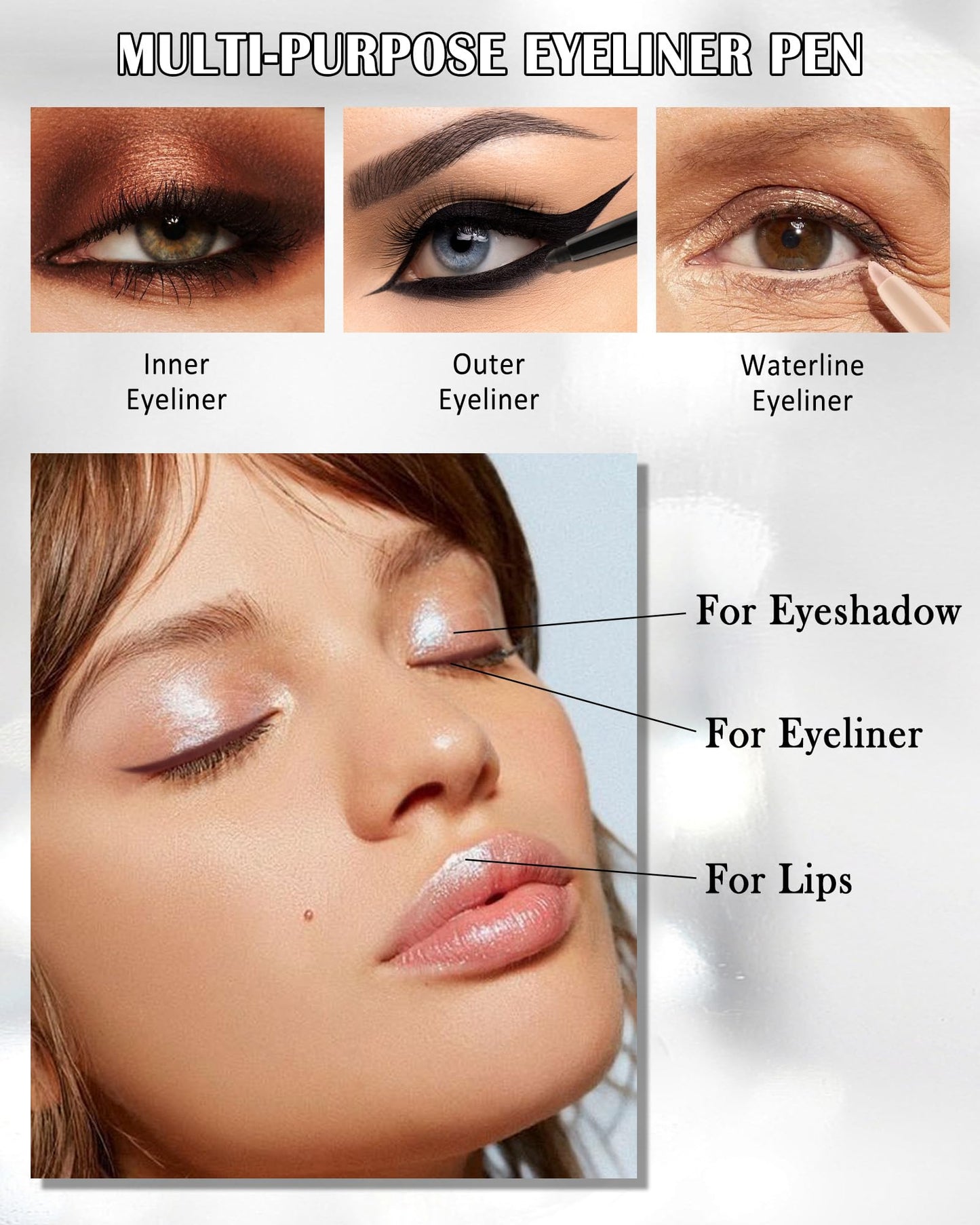 Lestpola Black+Brown Gel Eyeliner for Older Women, Waterproof Smudge-Proof Retractable Eye Liner Pencil, Long Wear 24H, Matte Smooth Eyeliner Waterline with Sharpener for Mature Women Sensitive Eyes-2Pcs