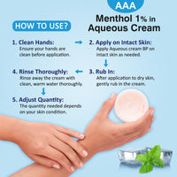 TriOn Pharma Aqueous Cream with Menthol 1% - 500g | Cooling Emollient for Softening & Soothing Skin | External Skin Cleansing Agent