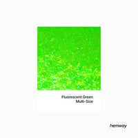 Hemway Fluorescent Green Glitter Multi-Size 120g/4.2oz Metallic Resin Craft Glitter Flake Sequins for Epoxy Tumblers Hair Face Body Eye Glitter Nail Art Festival DIY Party Decorations