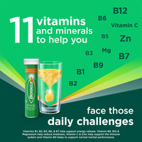 Berocca Vitamin C Effervescent Tablets, with Magnesium, Vitamin B12 and Vitamin B Complex (B1, B2, B3, B5, B6, B7, B9 and B12), Orange Flavour Tablets, 15 Tablets