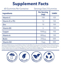 Moosh Mushroom Gummies 3000mg - 60 Gummies (Reishi, Lions Mane, Chaga, Coryceps) Sugar Free, 100% Vegan (Hair, Skin & Nails)