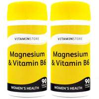 Vitamin Store Magnesium & Vitamin B6 Food Supplement, Vegan Friendly, Pack of 6/30 tablets