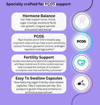 Euphoria Bliss Myo-Inositol & D-Chiro Inositol Blend Capsule, Vitamin D3, Lions, Chaga, Ashwagandha, Folate, PCOS Support Supplement, Hormonal Balance, Healthy Ovarian Function Support for Women, 120 Caps