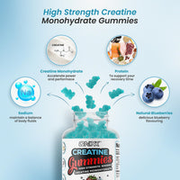 ONYX INGREDIENTS 101 Creatine Monohydrate Gummies 5000mg - Workout Gym Supplement - 60 Creatine Gummies