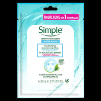 Simple Hydrating 16 days' worth of moisturiser in just 15 minutes Sheet Mask face mask for dry skin 1 pc
