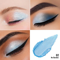 Oulac Sheer Eyeshadow Waterproof | Sheer Blue Eyeshadow & Highlighter Duo | Up to 12 Hours Wear | Longwear Blendable Shimmer Eye Make-up | Vegan & Cruelty-Free | 06g (02) No Burden