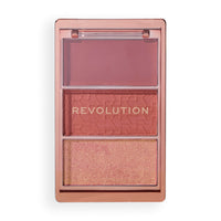 Revolution Skincare London Revolution, Blush Icon Palette, Cream & Pressed Powder Blusher, Highly Pigmented, Face Palette, Vegan & Cruelty-Free, 3 Shades, Aura Points Rose