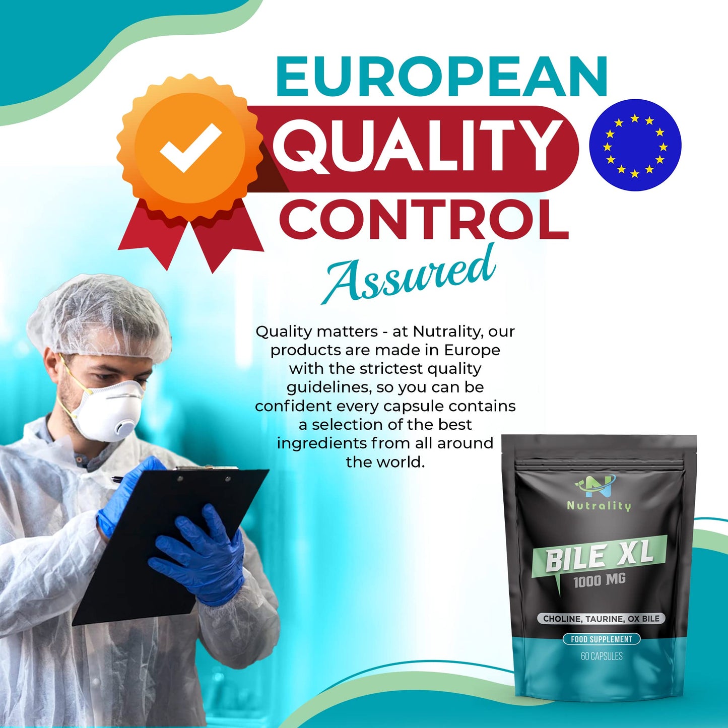 Nutrality Bile XL - 60 Capsules - Bile Supplement for Liver Detox - Gallbladder Supplements for Adults - 30-Day Supply - Natural Premium Quality